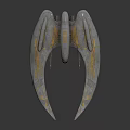 Futuristic Silver Winged Spaceship Featuring Aerodynamic Sleek Design And Metallic Structure 3d model