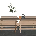 Modern Dining Table and Chair Combination Long Table and Chair Combination 3d model