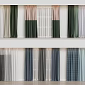 Modern Home Curtain Combination Color-matching Curtain Fabric Curtain 3d model