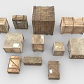 Modern Wooden Case Transportation Wooden Case Box Combination 3d model