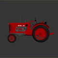 Vintage Red URBA Tractor With Classic Design And Large Shiny Wheels