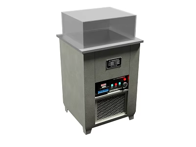 Industrial Equipment with Transparent Lid Control Panel and Gray Body Design 3d model