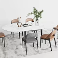 Modern Dining Table and Chair Combination Dining Table and Chair 3d model