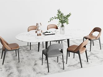 Modern Dining Table and Chair Combination Dining Table and Chair 3d model