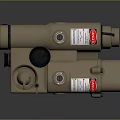 Brown Industrial Pneumatic Machinery Component With Dual Cylinder Design Warning Labels And Knob Controls