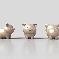 Cute Golden Pig Shaped Jewelry Ornaments With Shiny Surface For Decorative Use