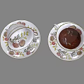 Floral Pattern Teacups And Saucers With Hot Tea And Decorative Design For Household Use