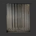 Rusty Textured Metal Column With Vertical Grooves And Smooth Top On Dark Surface