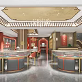 Traditional Style Jewelry Store Interior With Displays And Furniture