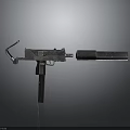 Vintage Submachine Gun With Metallic Texture Barrel Grip And Trigger Retro Design 3d model