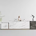 Modern Reception Desk Company Front Desk 3d model