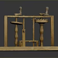 Wooden Hardware Tools Display Stand With Vintage Knobs And Components