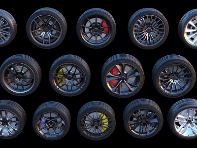 Wheel hub tire car tire car wheel hub 3d model Wheel hub tire car tire car wheel hub 3d model