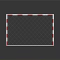 Soccer Goal With White Frame Red And White Striped Posts And Net 3d model
