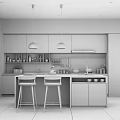 Modern Kitchen Interior Design With Marble Island Dark Wood Cabinets Pendant Lights And Appliances