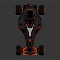 Futuristic Black Racing Car With Red Neon Lights And Aerodynamic Design