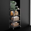 Stylish Multi Layer Decorative Storage Cabinet With Rolling Wheels For Kitchen And Living Room Organization
