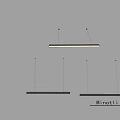 Minotti Modern Linear Pendant Lights With Contemporary Design For Interior Decoration 3d model