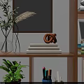 Magazine Display on White Steps Featuring Brown Decorative Knot and Dark Gray Background