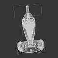 White and Pink Vacuum Cleaner with Transparent Dust Container and Brush Base for Home Use