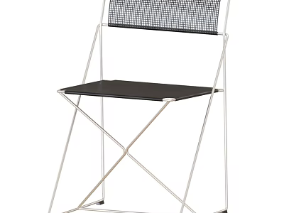 Modern Single Chair With Metal Frame Black Seat And Mesh Backrest 3d model