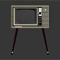 Vintage TV Set With Tripod Stand Wooden Frame And Classic Dials