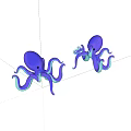 Two Purple Octopus Toys With Colorful Tentacles On White Background