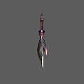 Ornate Decorative Sword Featuring Vibrant Colorful Blade And Intricate Hilt Design