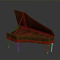 Elegant Vintage Wooden Grand Piano With Open Lid For Living Room Decor