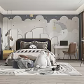 Cozy Kids Room Interior With Starry Wall Decor Bed Desk Chair Telescope And Soft Rug