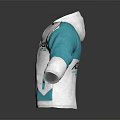 Hooded White And Turquoise Jacket With AS Logo Graphic And Stylish Sporty Design