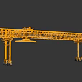 Heavy Duty Industrial Yellow Gantry Crane With Metal Frame Structure And Movable Wheels