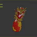 Fresh Ripe Pineapple With Vibrant Orange Skin Green Leaves On Dark Surface