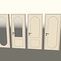 Modern White Hinged Doors With Various Glass Designs And Metal Handles