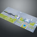 Futuristic Sci Fi Aviation Scene With Sleek Runways Levitating Aircraft And Smart Terminals