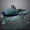 Vintage Blue Ampecita Toy Car With Steering Wheel Headlight And Wheels