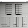 Shower Sauna Design With Multiple Compartments And Structural Line Drawings 3d model