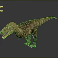 3D Rendered Tyrannosaurus Dinosaur Model With Open Mouth Sharp Teeth Yellow Spots On Gray Background