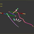 Colorful Fantasy Weapons Collection Featuring Red Bow Purple Sword And Arrows