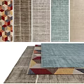 Square Rugs With Colorful Geometric Patterns And Modern Design Styles 3d model