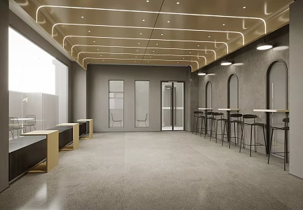 Coffee shop waiting area 3d model