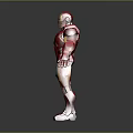Iron Man 3D Character Model With Red And Gold Armor And Glowing Chest Reactor