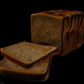 Fresh Sliced Bread Loaf With Two Cut Pieces On White Background