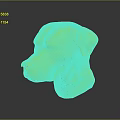Rottweiler Head Sculpture With Black And Tan Coat On Gray Background