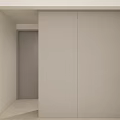 Modern Light Gray Built in Wardrobe Design with Sleek Doors in Hallway Space
