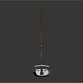 Detailed Sailboat Model As Water Transport With White Sails Red Mast And Shiny Hull Design