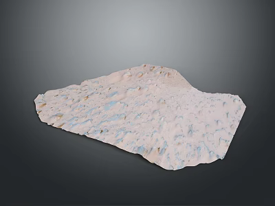 Natural Scenic Landscape With Light Colored Terrain And Blue Streaks Showing Geographical Features 3d model