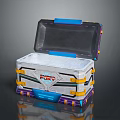 Durable Storage Box with Transparent Lid Blue Silver Yellow PURO Modern Design for Home