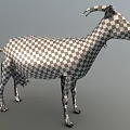 Black And White Checkered Goat 3D Model With Artistic Design 3d model