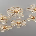Decorative Gold Petal Design Modern Ceiling Lights With Crystal Details 3d model